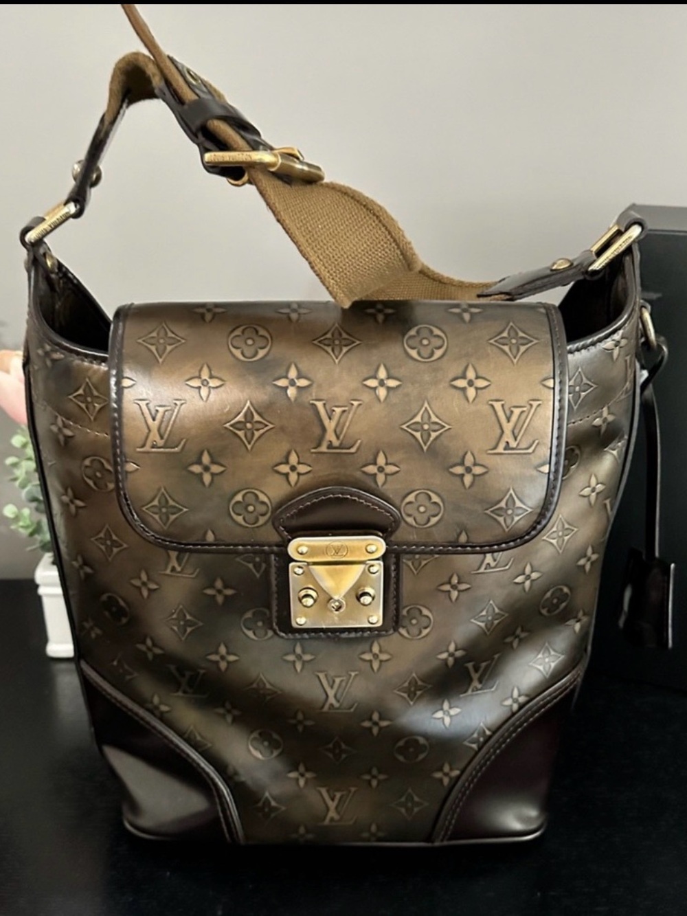 Limited Edition Sergeant GM Embossed Monogram Leather Louis Vuitton Bag